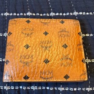 MCM Cognac Leather Card Holder